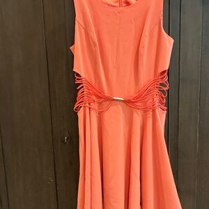 Marciano coral cut out dress